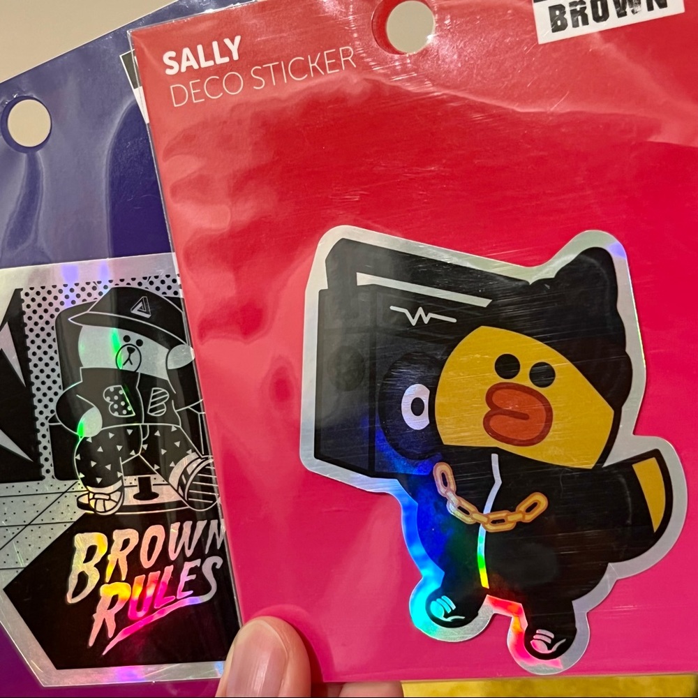 🦆 Line friends holographic sticker set 🐻